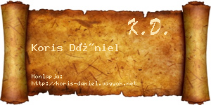 Koris Dániel névjegykártya
