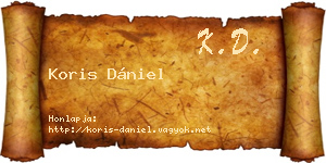 Koris Dániel névjegykártya